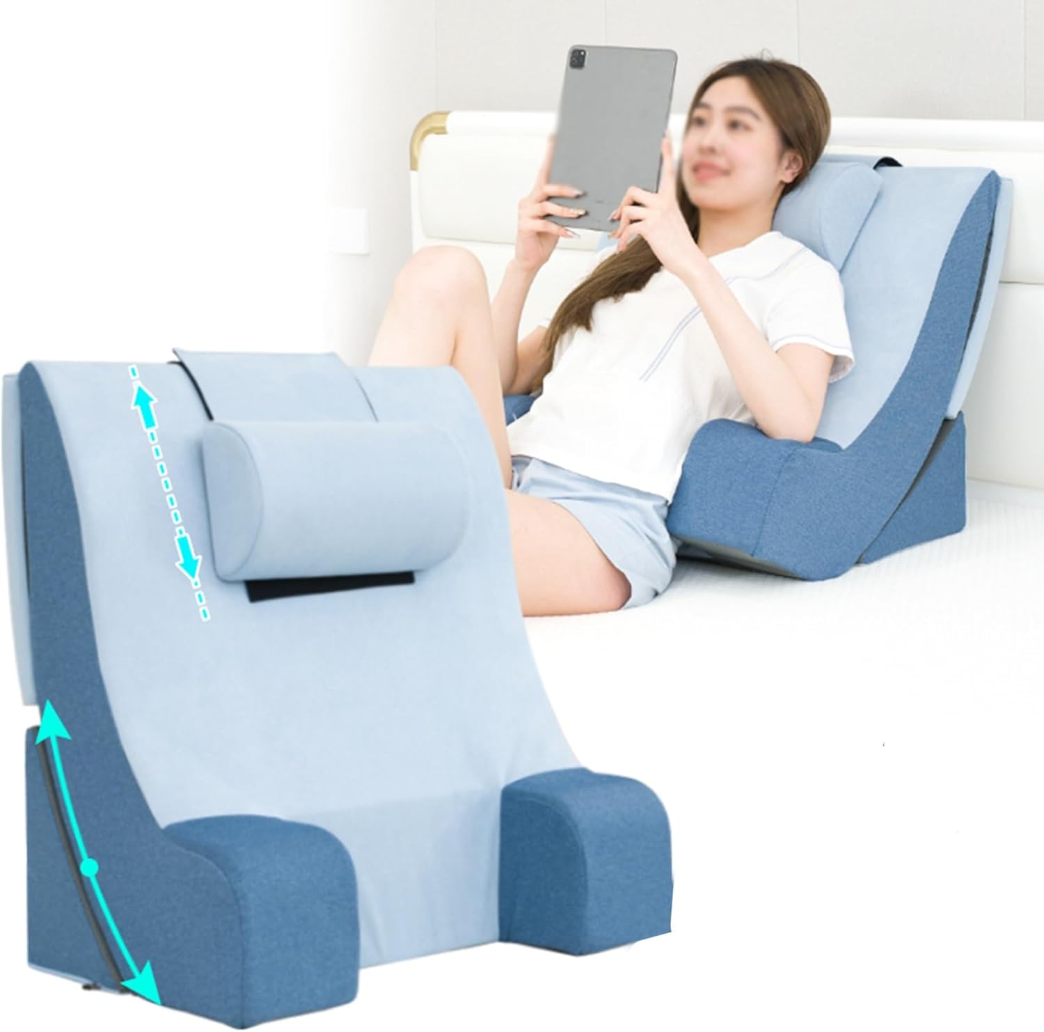 RENLXFI Adjustable Incline Pillow with Arm Hole