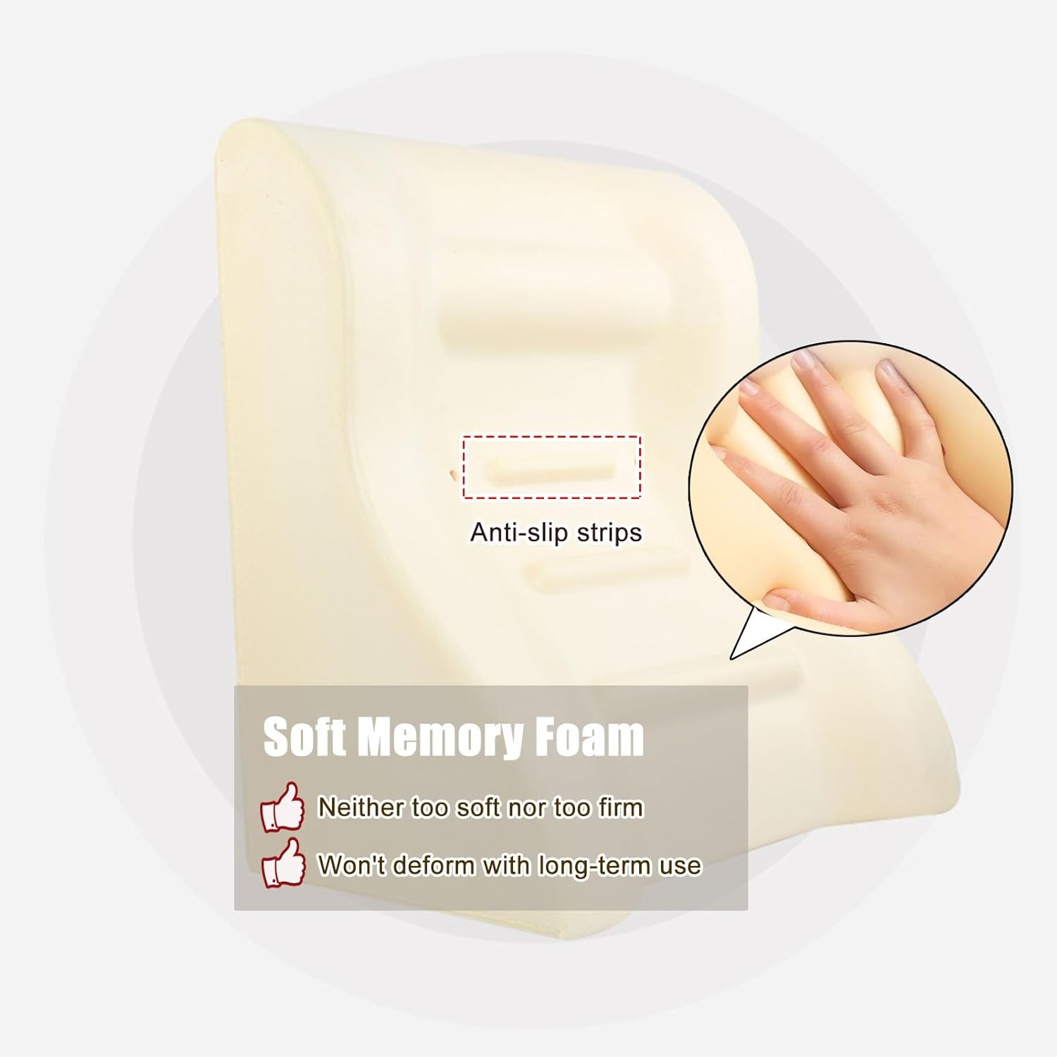 RENLXFI Breathable Incline Pillow for Acid Reflux and Back Support