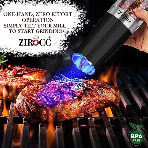 ZIROCC Gravity Electric Salt Pepper Grinder Set