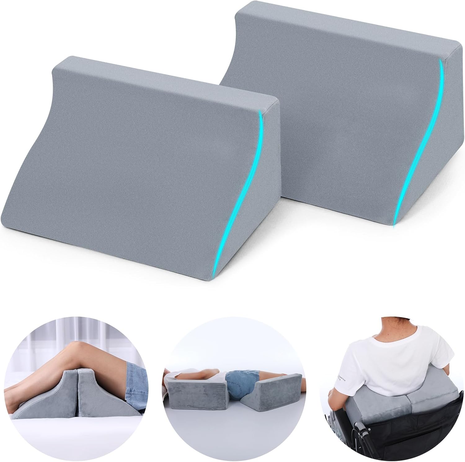 2 Pack Small Wedge Pillow for Sleeping and Back Pain Relief