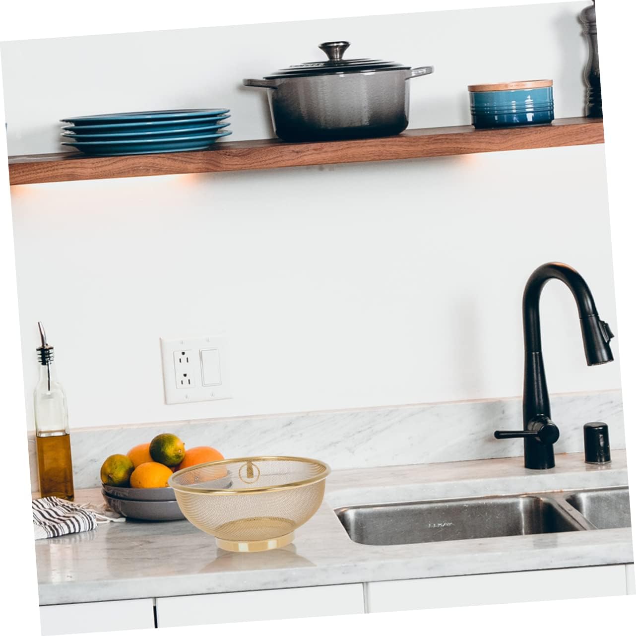 KONTONTY Stainless Steel Colander with Bowl