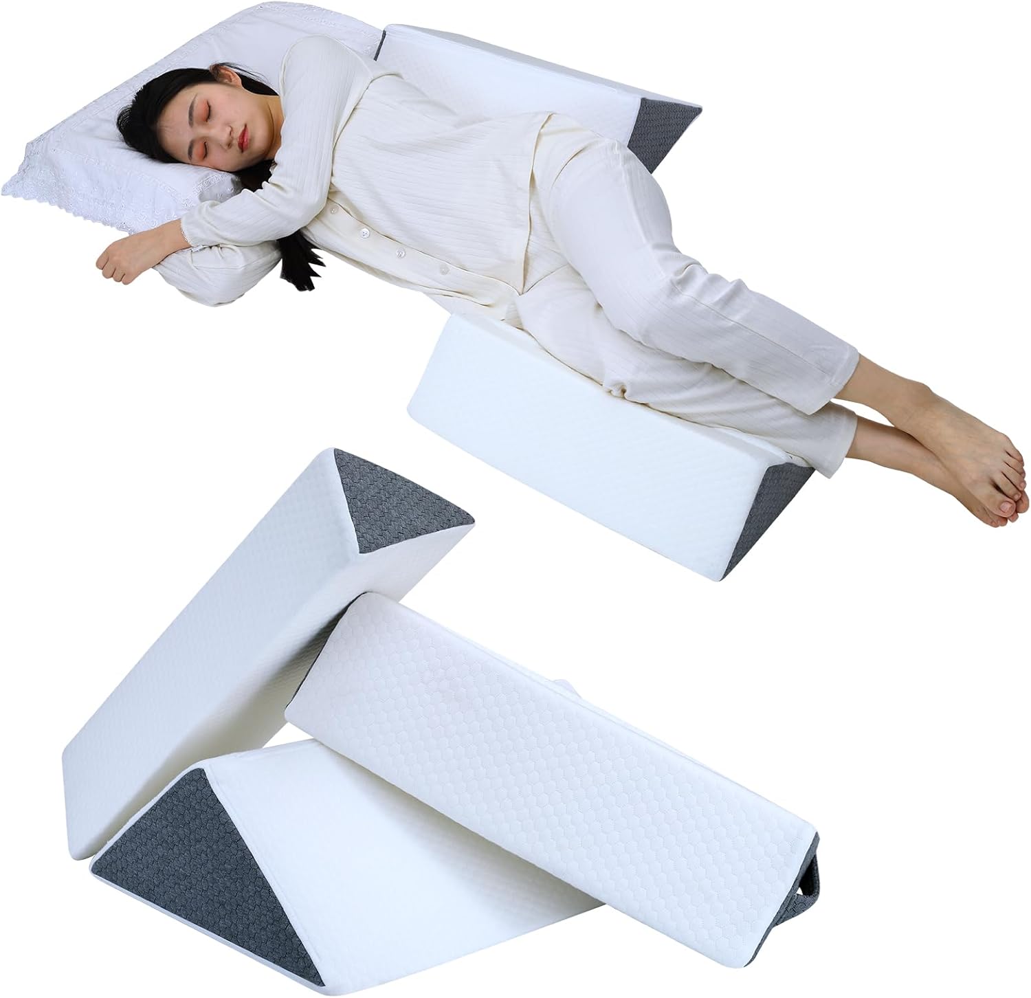 3PCS Foam Wedge Pillow for Bed Sore and Back Pain Relief