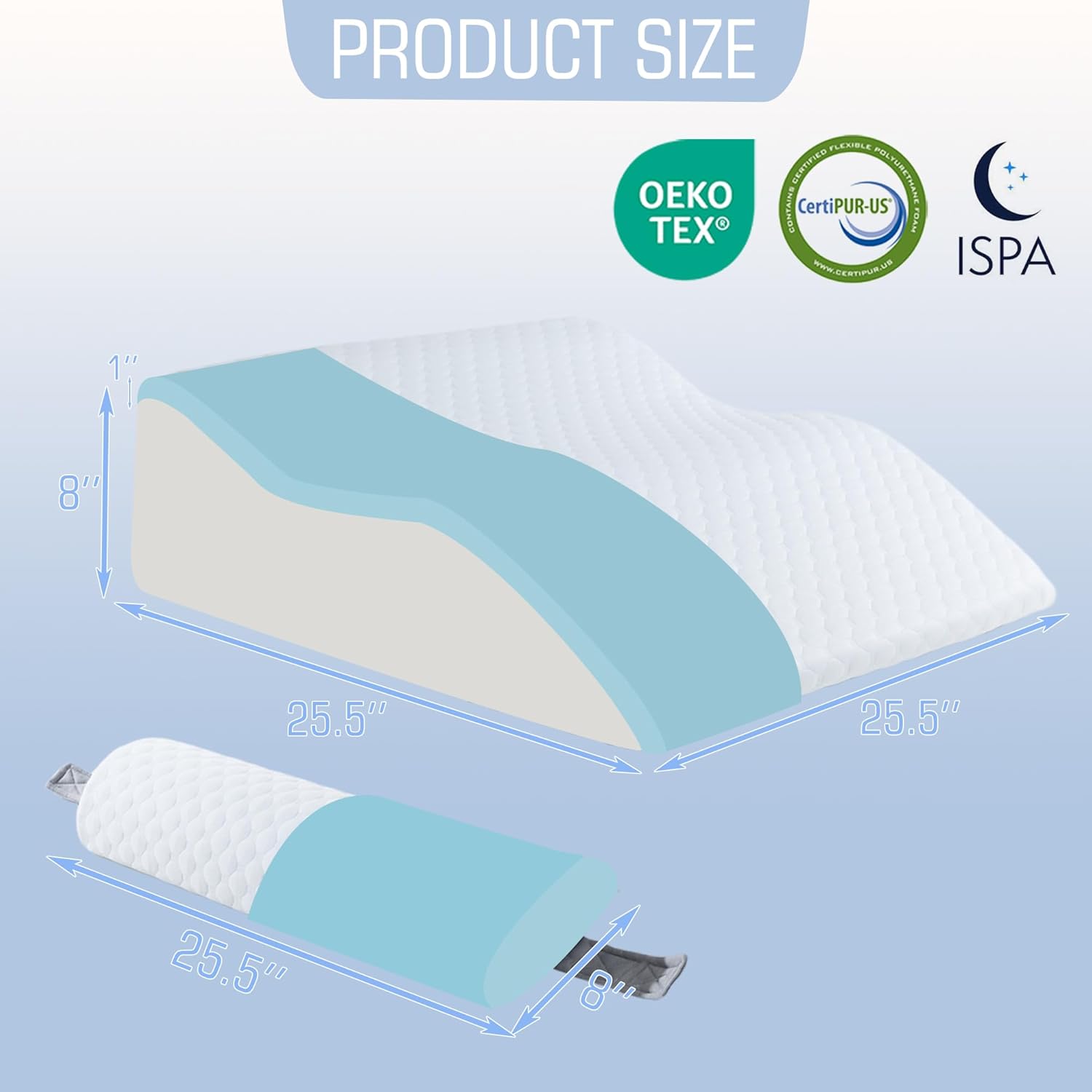 Foamalusion 2PCS Adjustable Memory Foam Wedge Pillow 1