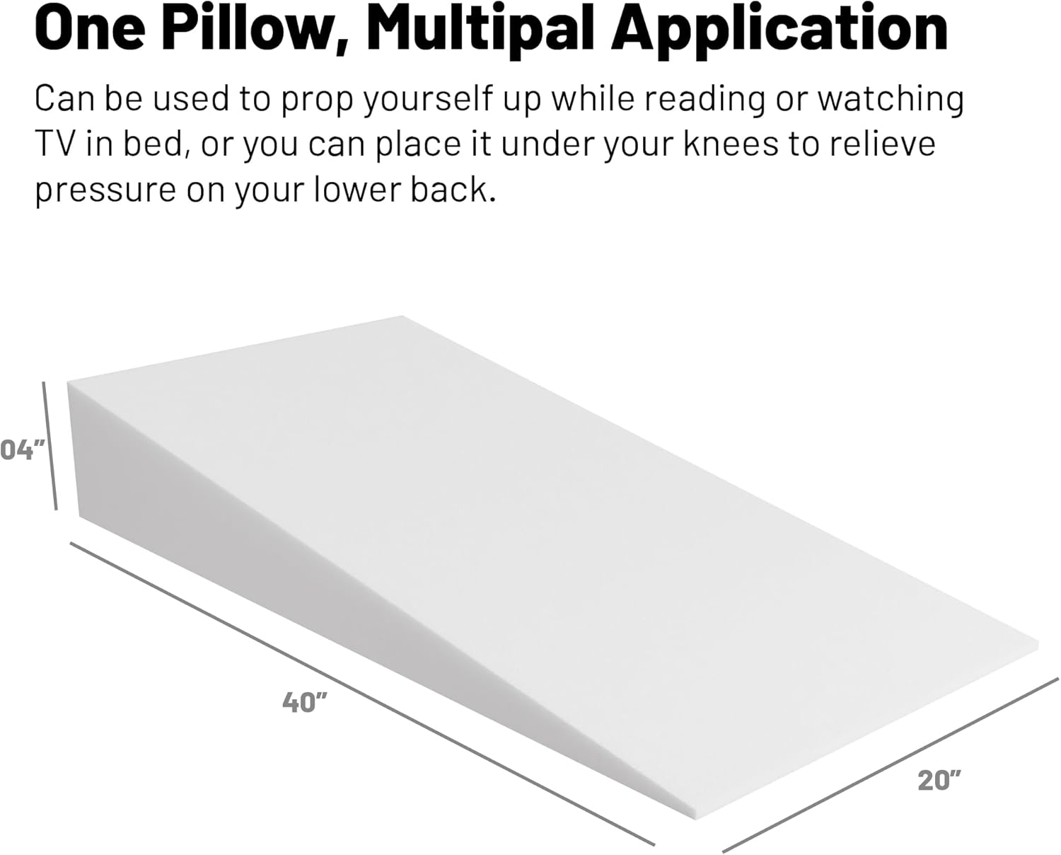 Greaton Extra Wide Bed Wedge Pillow - 40x20x4 - White