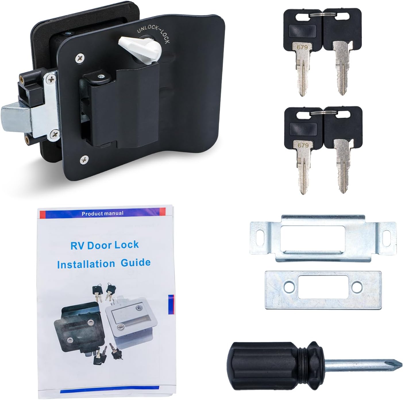 TSMST RV Door Locks with Paddle Deadbolt and 4 Keys