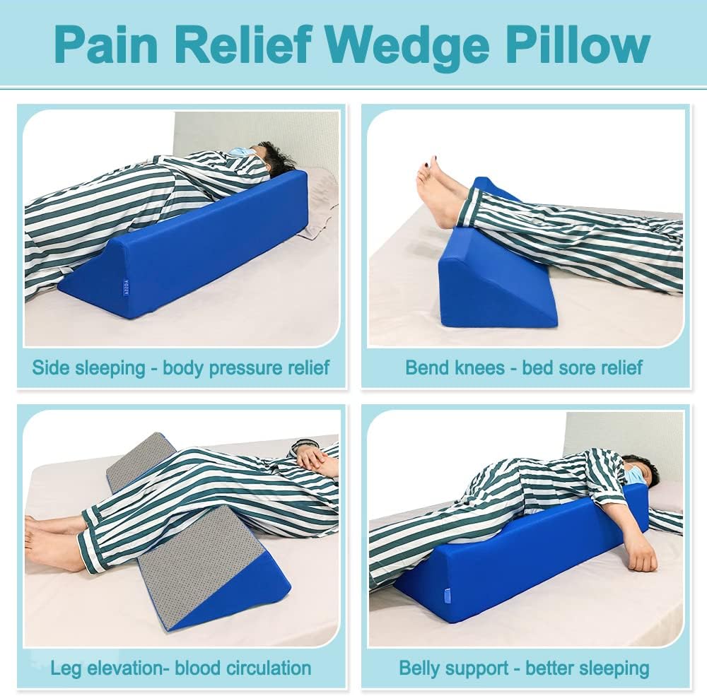 AOSSA 34 Wedge Pillow for Sleeping and Pressure Ulcer Prevention