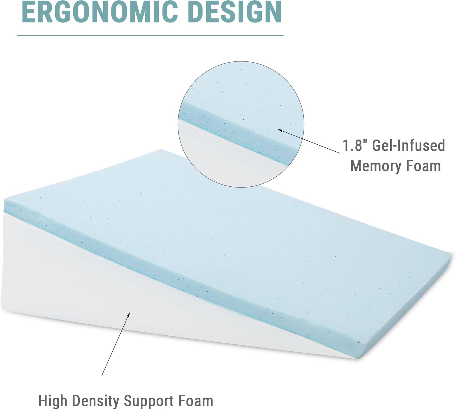 Howhom 8 Inch Bed Wedge Pillow for Sleep Support