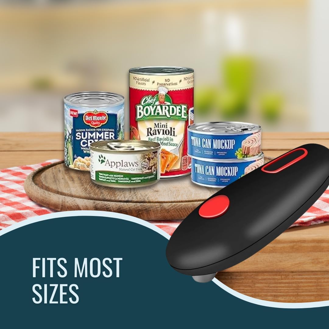 Jomoks Smooth Edge Electric Can Opener One Touch Battery Operated Hands Free