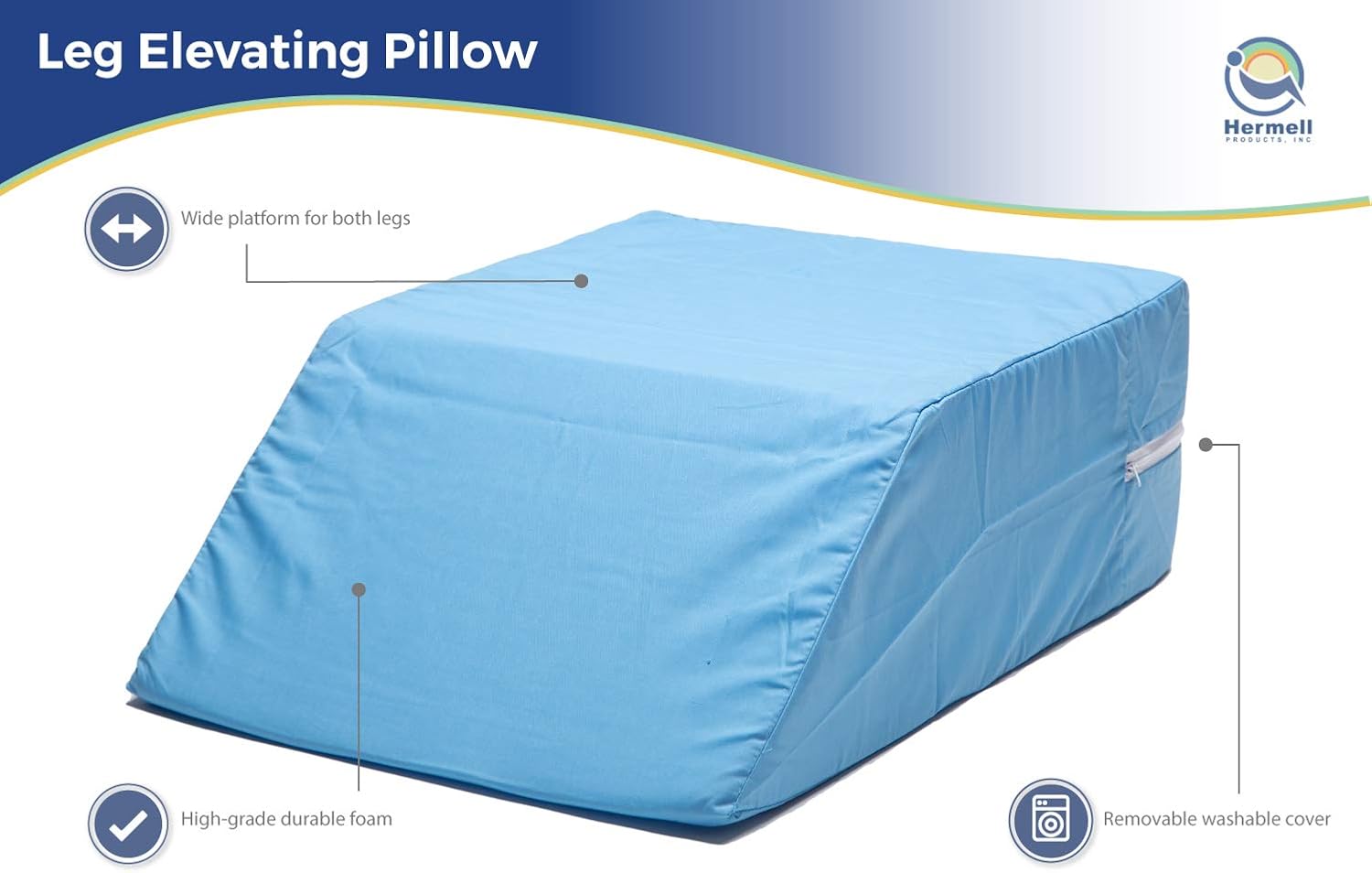 Hermell Zero Gravity Leg Elevation Pillow - Blue 1