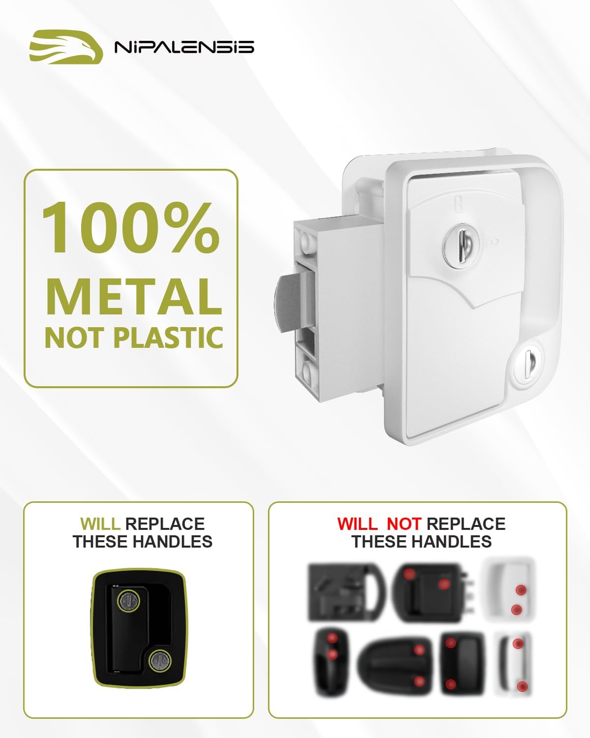 Nipalensis RV Door Lock Replacement Deadbolt - White