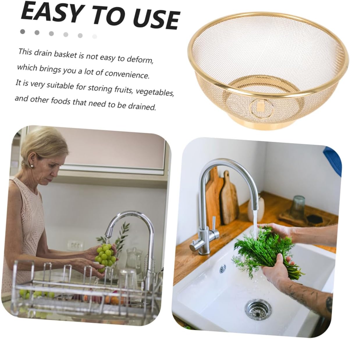 KONTONTY Stainless Steel Colander with Bowl