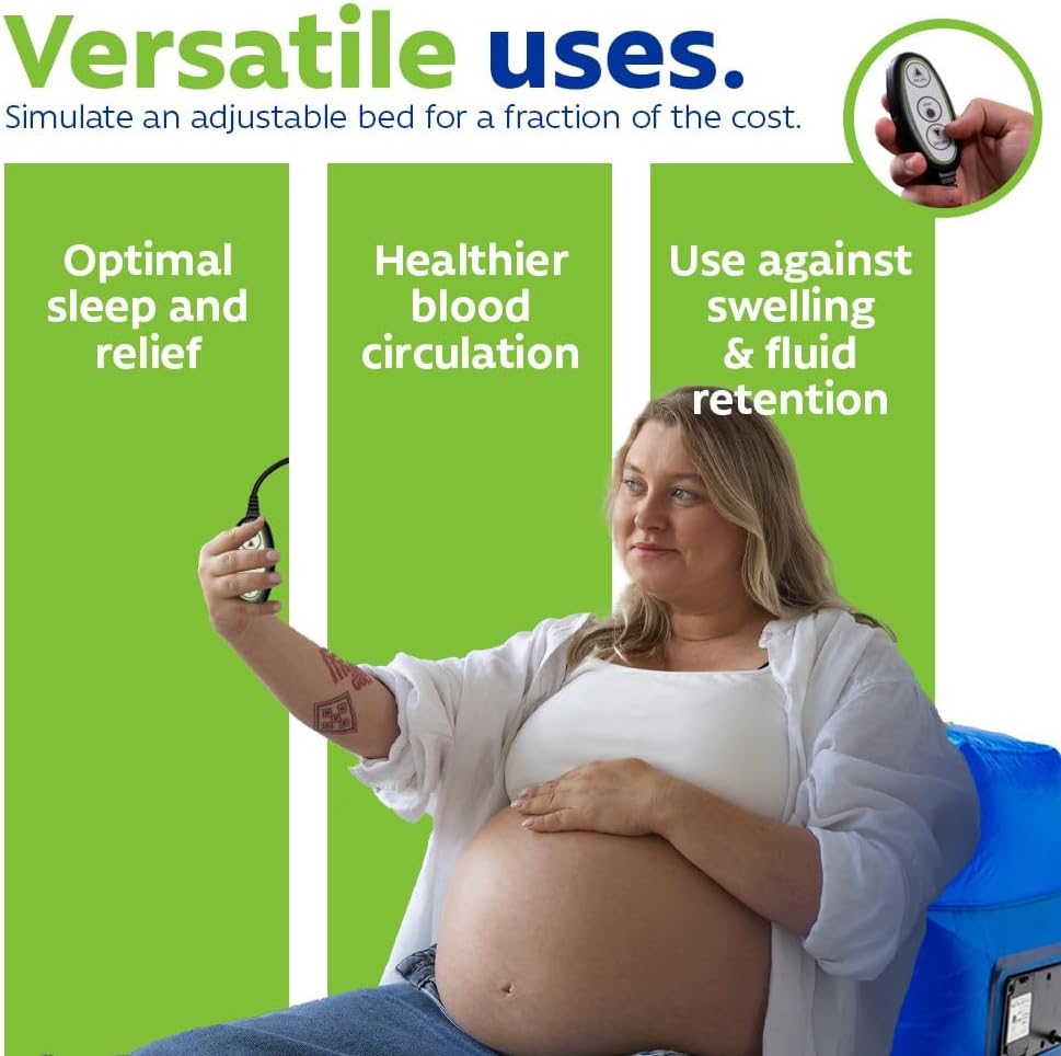 Remote Inflatable Leg Elevation Pillow for Sciatica and Post-Surgery Relief
