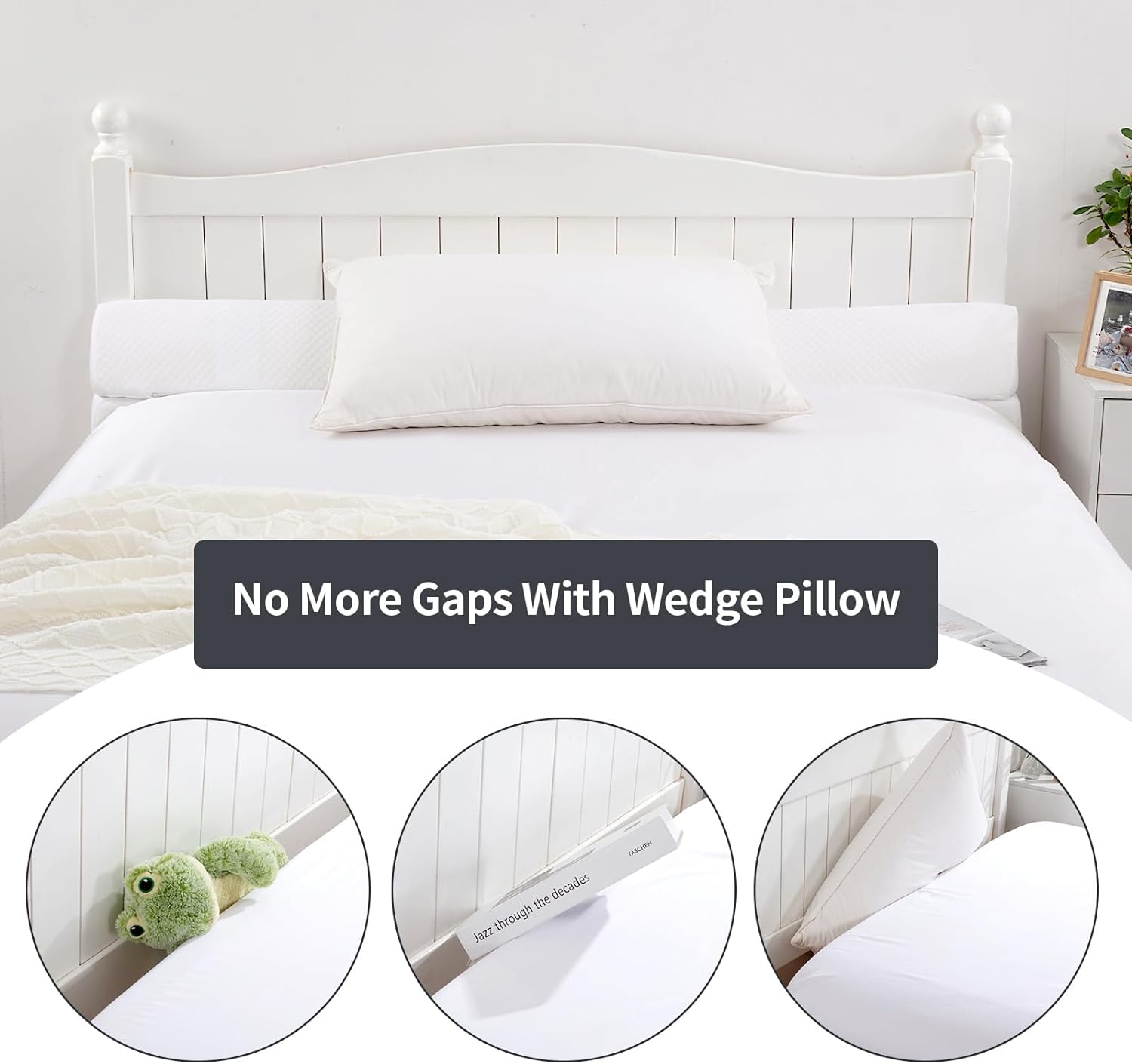 MABOZOO Foldable Gap Filler Pillow for Headboard