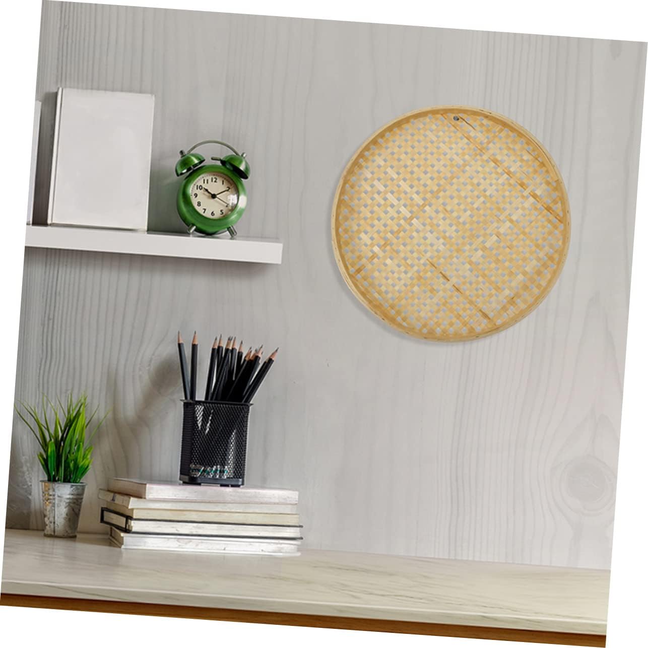 3pcs Natural Bamboo Colander Baskets with Cross Lid