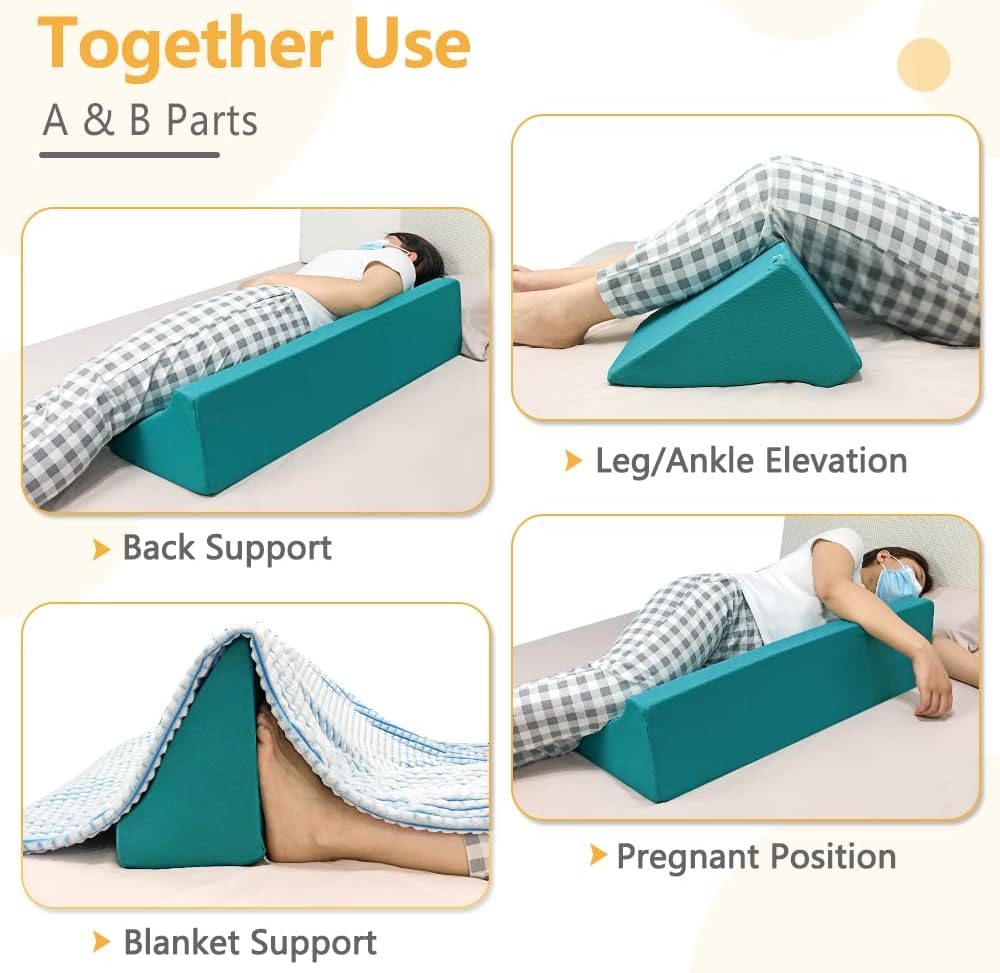 NEAUDE Bed Sore Prevention Wedge Pillow with Detachable Design