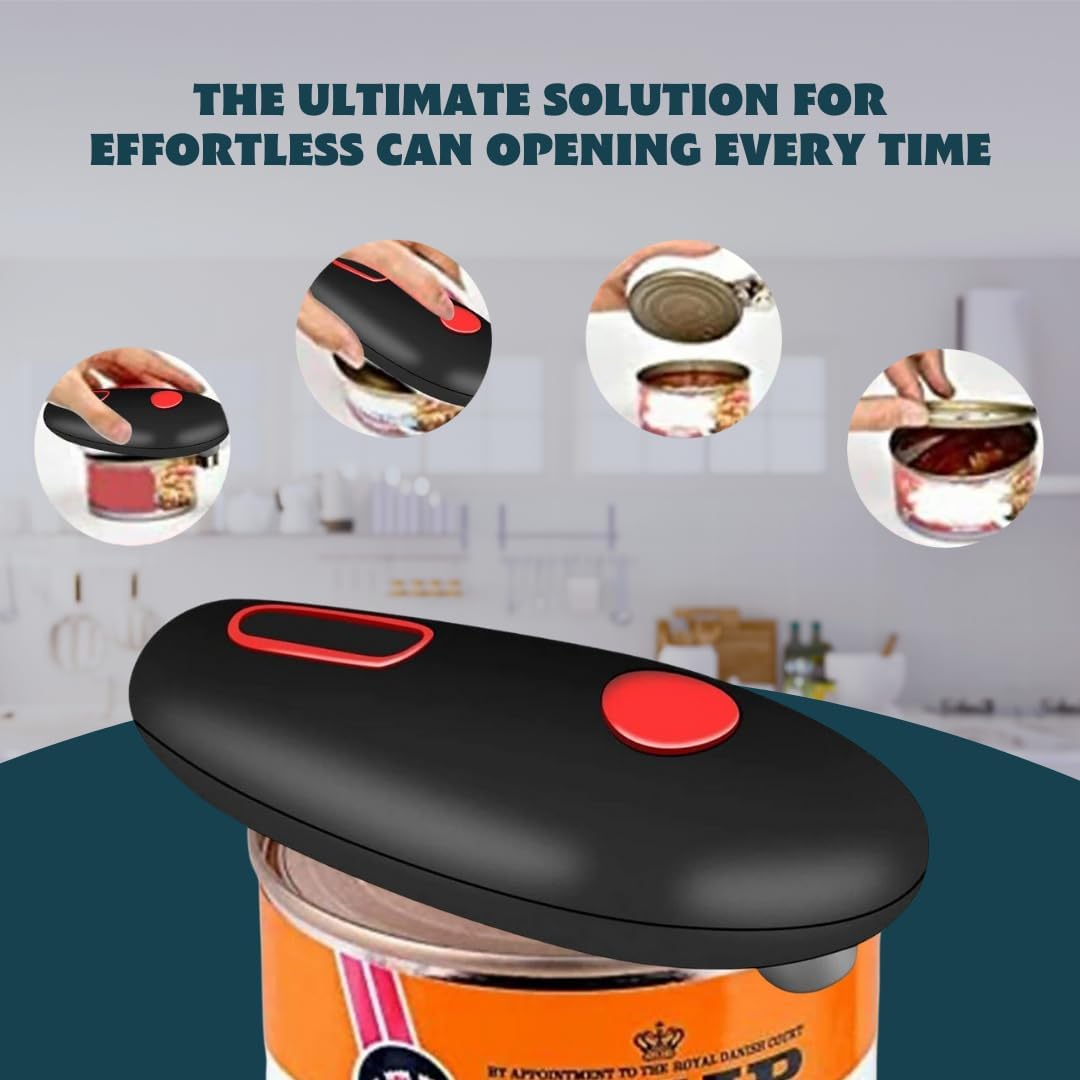 Jomoks Smooth Edge Electric Can Opener One Touch Battery Operated Hands Free