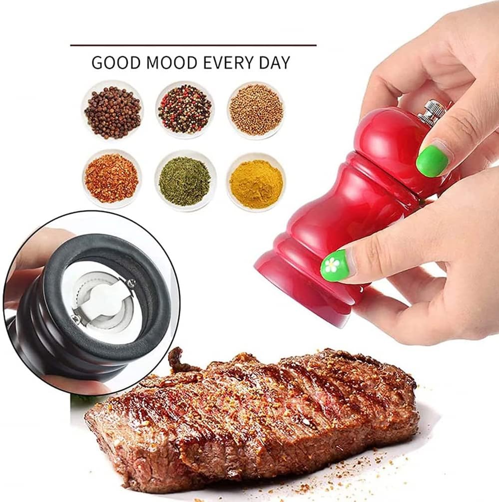 ZXBAODAN Wood Pepper and Salt Mill Set of 2 - Adjustable Coarseness