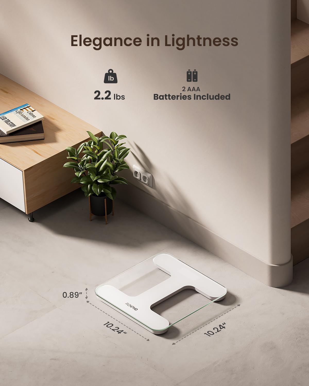 RENPHO Digital Bathroom Scale with Tempered Glass and Smart App Compatibility