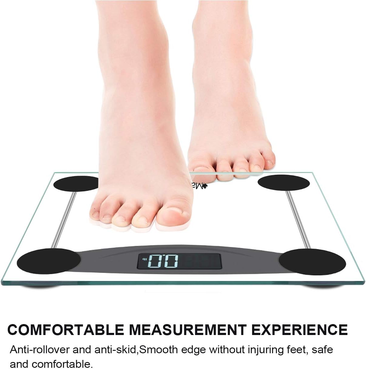 Malama Digital Body Weight Scale with LCD Backlit Display 400 lbs Accuracy Black