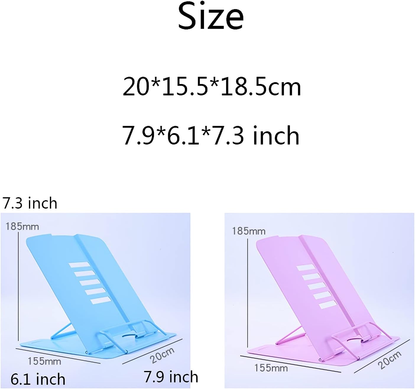 Adjustable Metal Book Stand for Kitchen and Office Pink 8x73 Inch