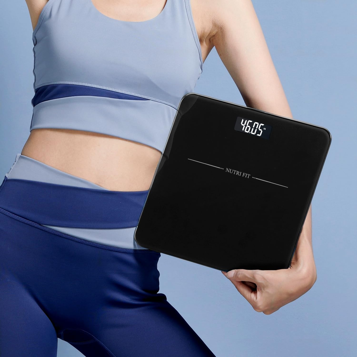 NUTRI FIT Digital Bathroom Scale 01lb Precision Jet Black