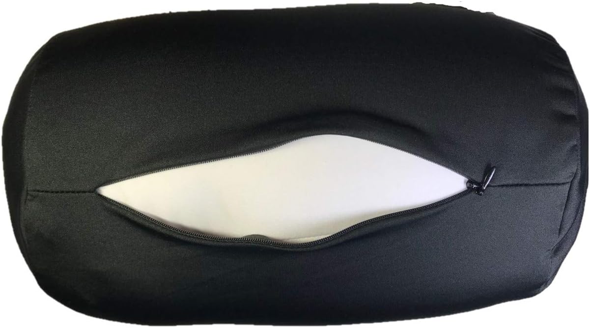 Bookishbunny Microbead Roll Pillow with Zipper Cover Black