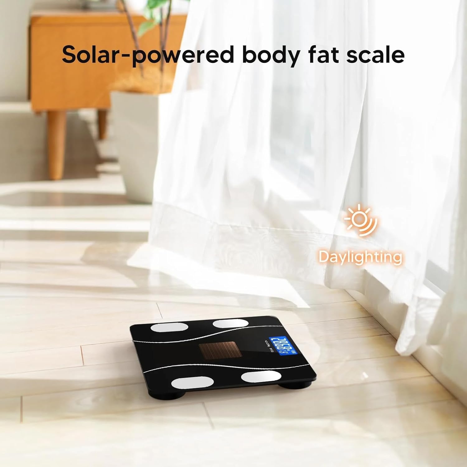 Eayaele Solar Powered Body Fat Scale with 8 Profiles