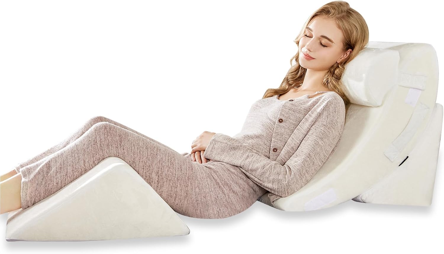 4PCS Orthopedic Bed Wedge Pillow Set for Pain Relief and Comfort