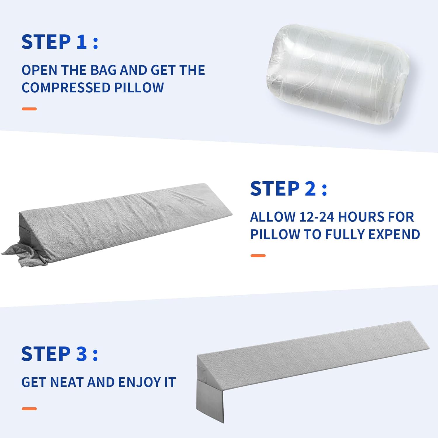 Krightlink Bed Gap Filler Pillow with 2 Pockets