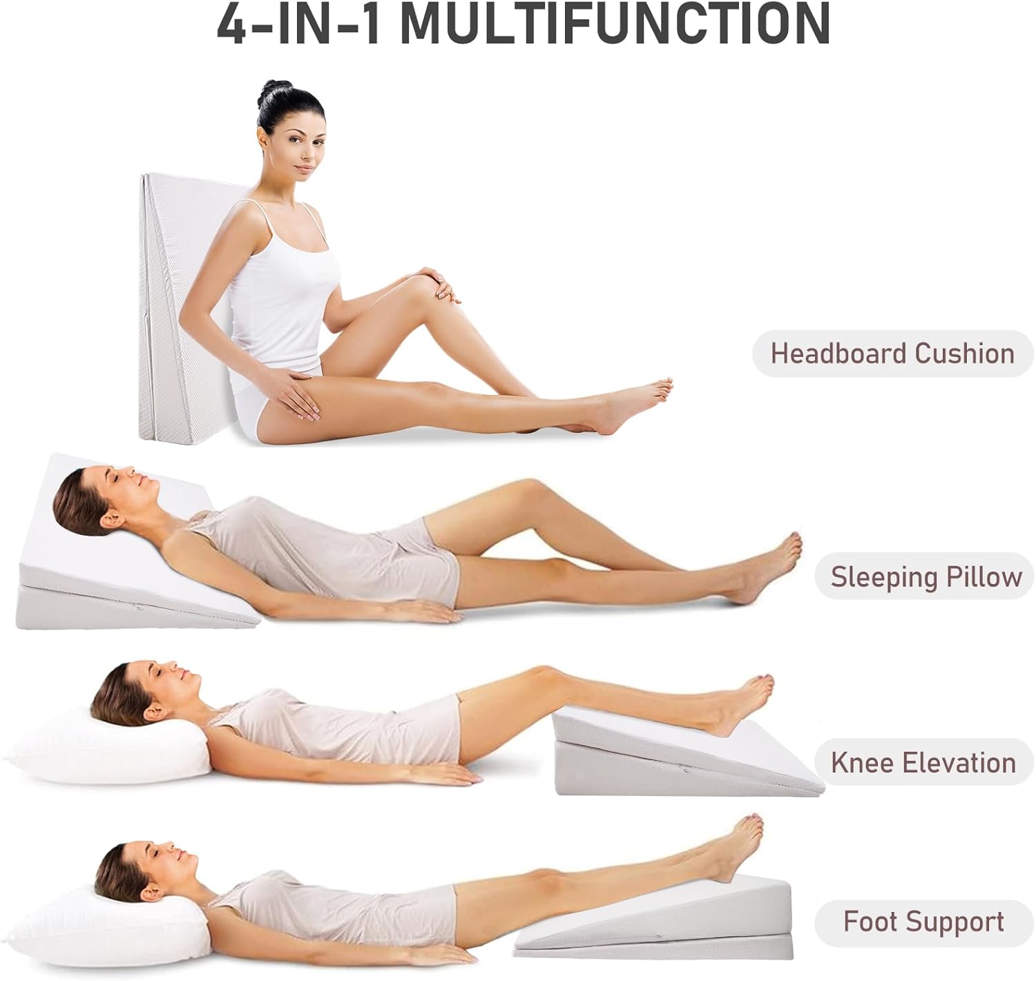 SUNYRISY Adjustable Wedge Mattress Topper for Acid Reflux and Back Pain