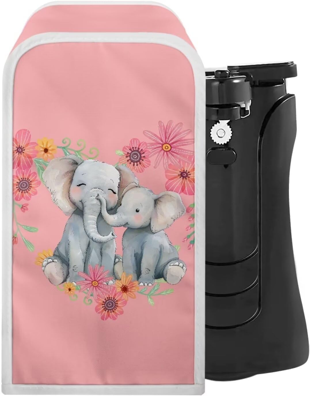 Suhoaziia Can Opener Dust Cover with Elephant Flowers Pattern 1