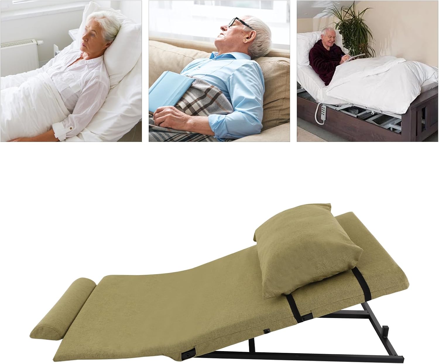 Electric Adjustable Bed Back Rest for Elderly and Disabled 300lbs Capacity Green