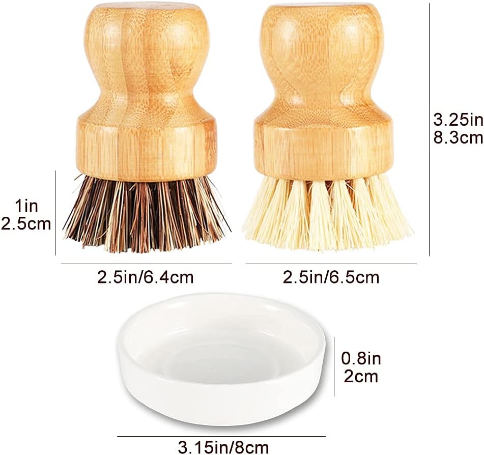 SUPERWASH PLUS Bamboo Scrub Brush 4 Pack