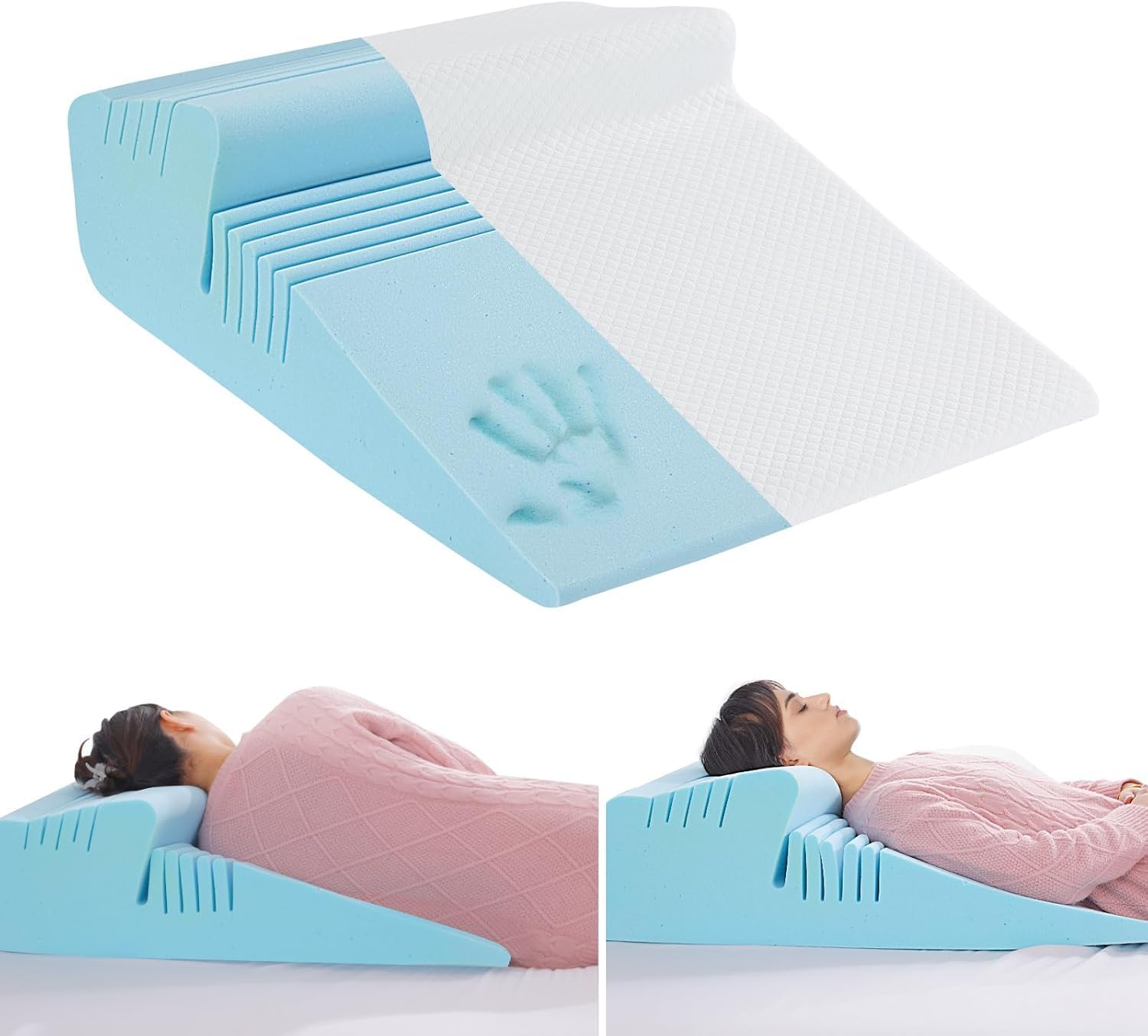 HOMBYS Memory Foam Wedge Pillow for Back and Side Sleepers 1