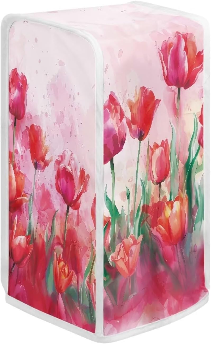 TODIYADDU Red Tulip Electric Can Opener Cover