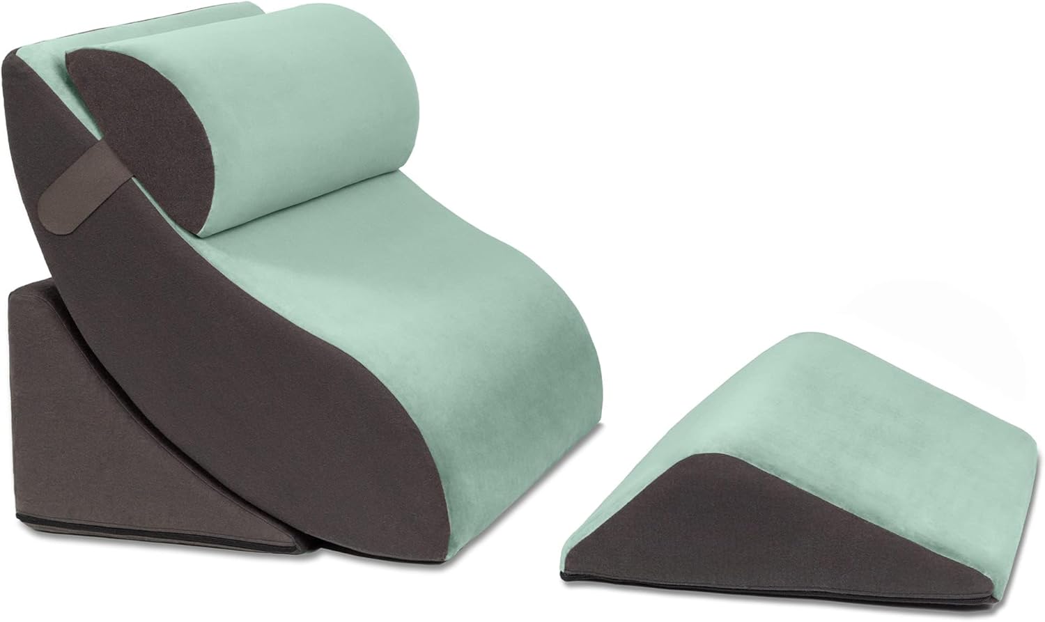 Avana Kind Bed Orthopedic Wedge Pillow Set Sage Grey