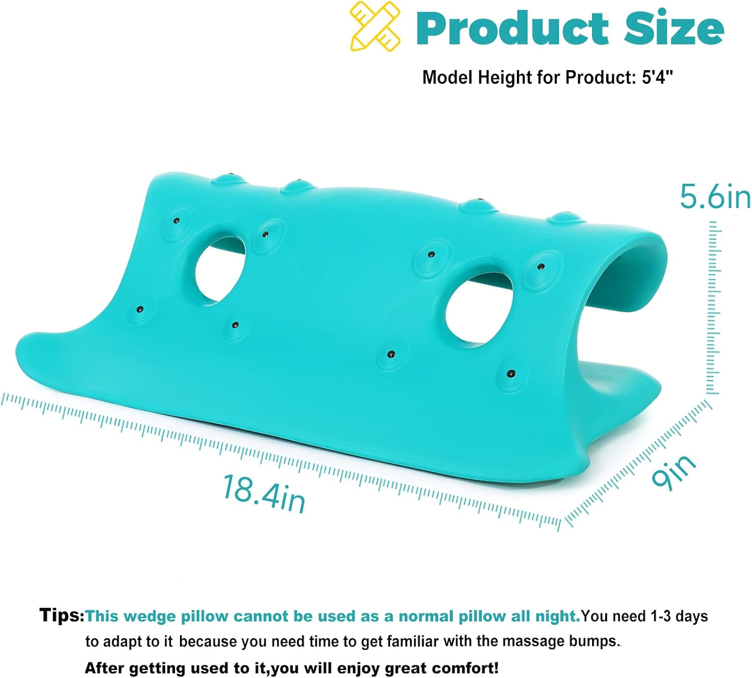 Massage Wedge Pillow for Back Pain Relief and Pressure Relief