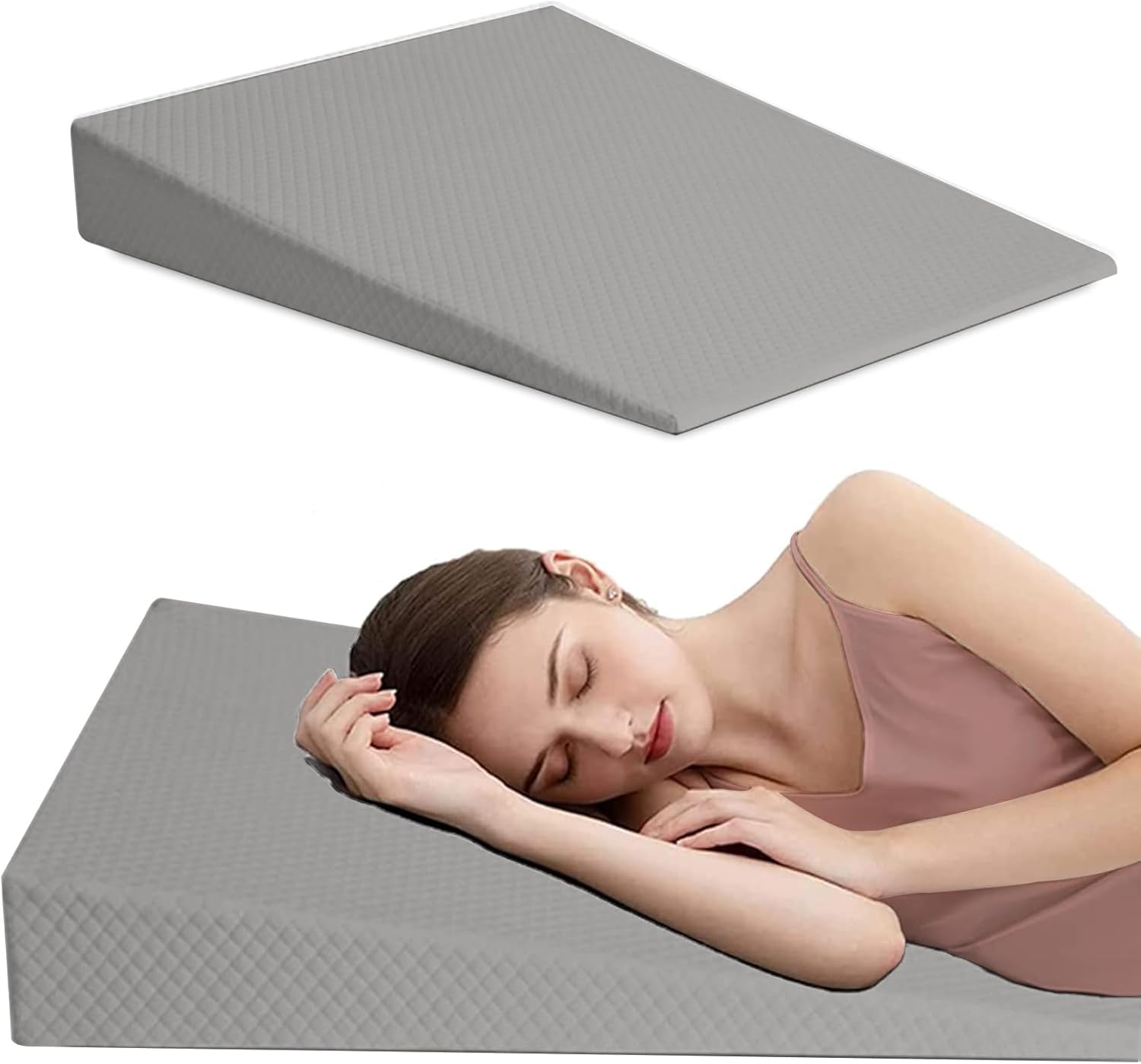 XINSURUJIAN Bed Wedge Pillow Triangle Belt Foam Grey 1