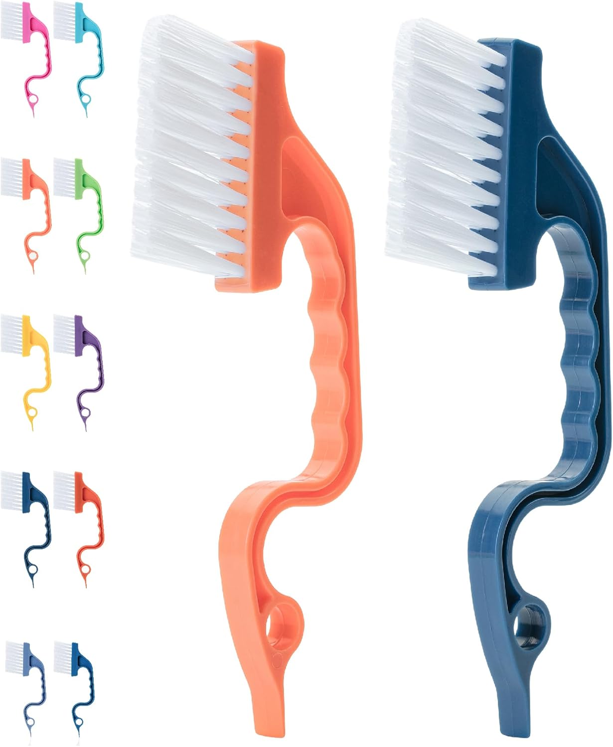 Slick Solutions Window Track Cleaning Brush 2 Pack Navy BlueOrange