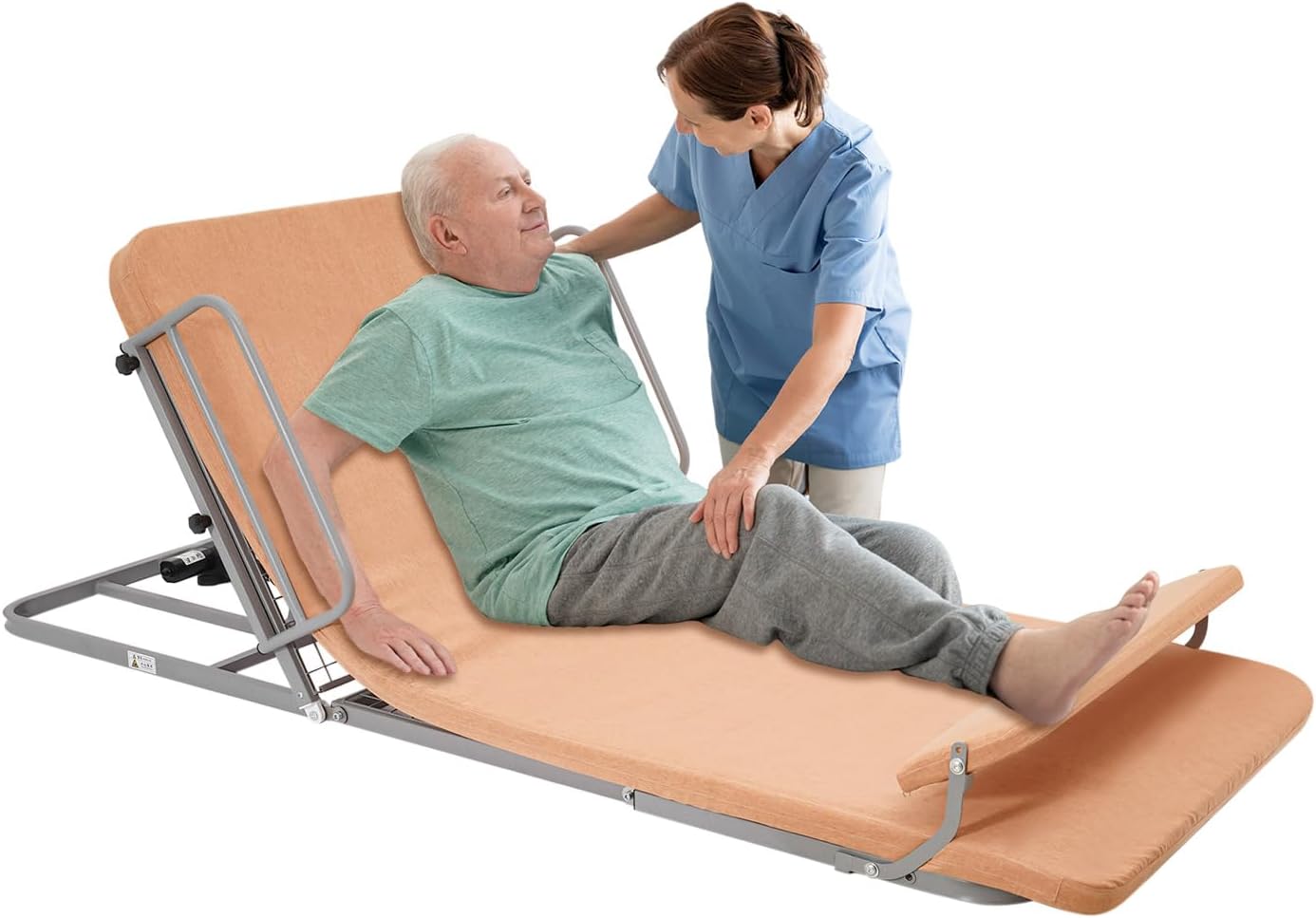 Hanmorfarbi Electric Lift Bed Backrest with Guardrail and Pedal 300lbs Load