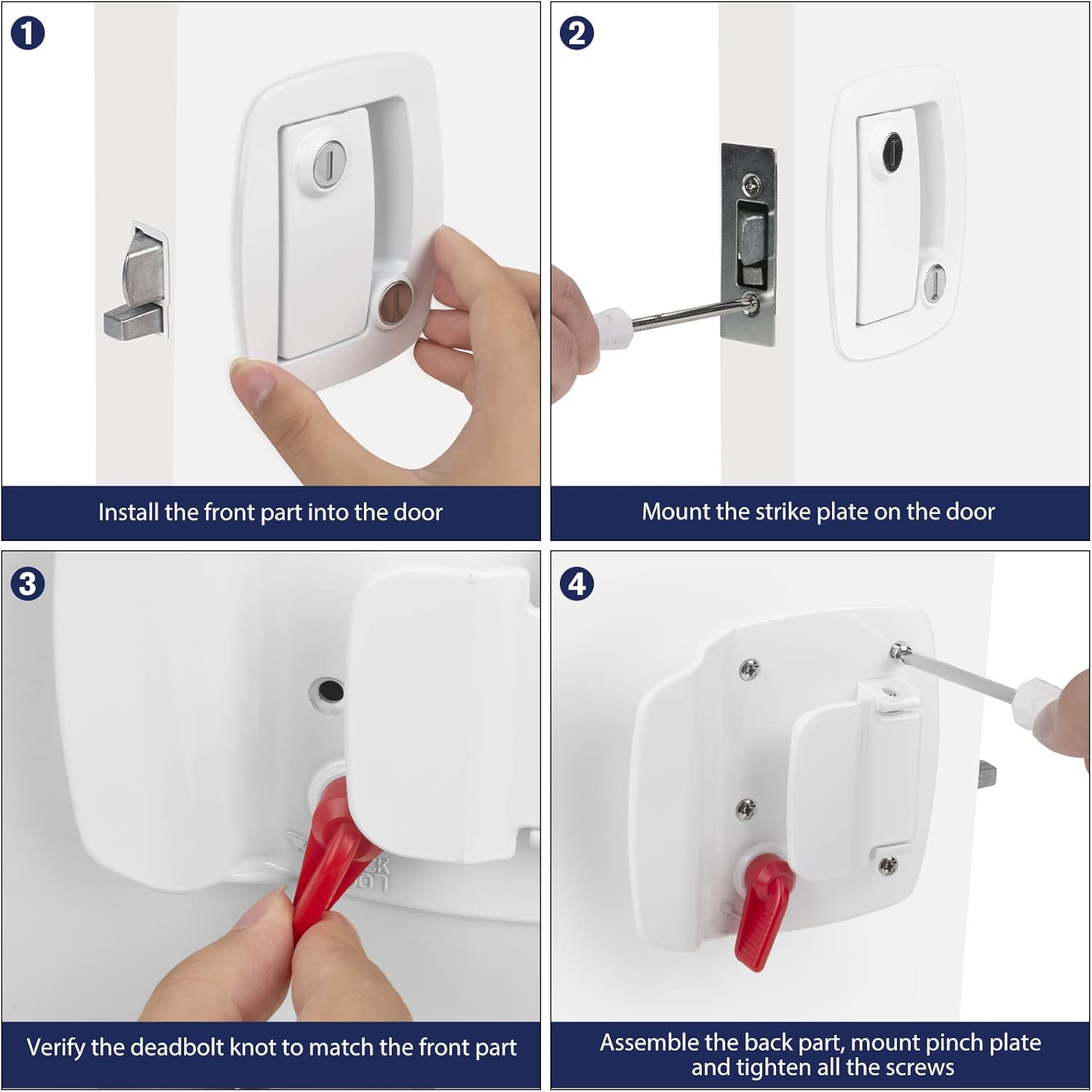 PAULINN RV Door Lock Replacement - 4 Keys Heavy Duty Zinc Alloy