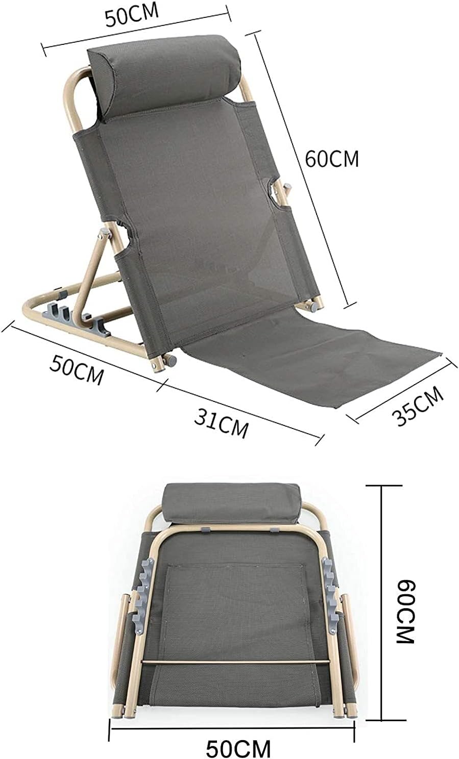 SXKULL Bed Backrest Support with Head Pillow and Lumbar Cushion Blue