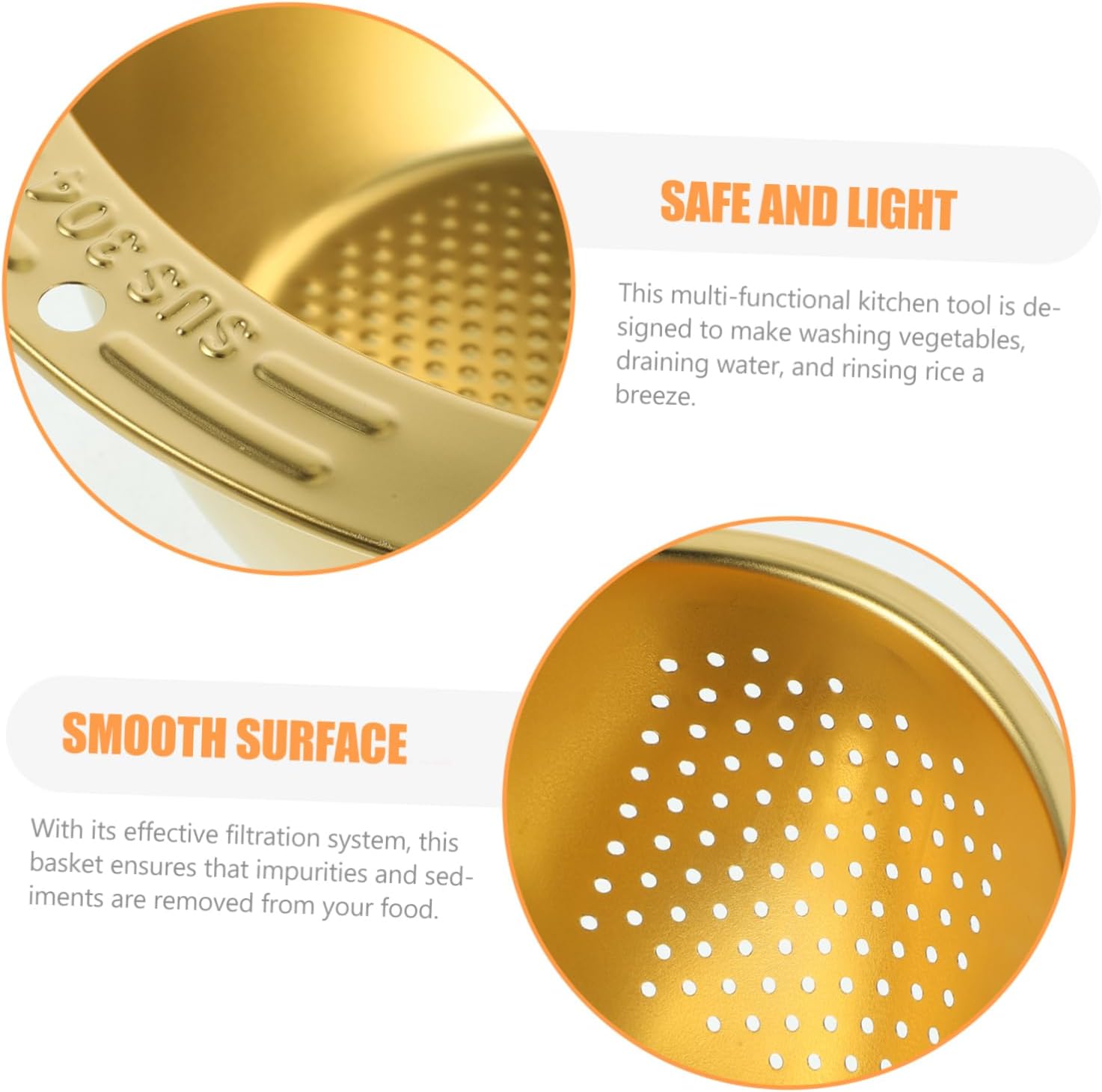Luxshiny Stainless Steel Colander with Drain Basket