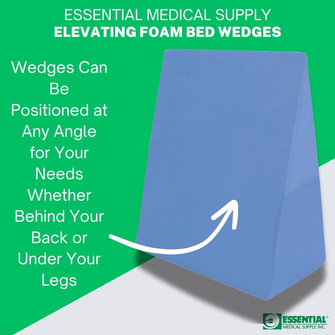 Essential Medical Supply 12 Inch Foam Bed Wedge Pillow Blue