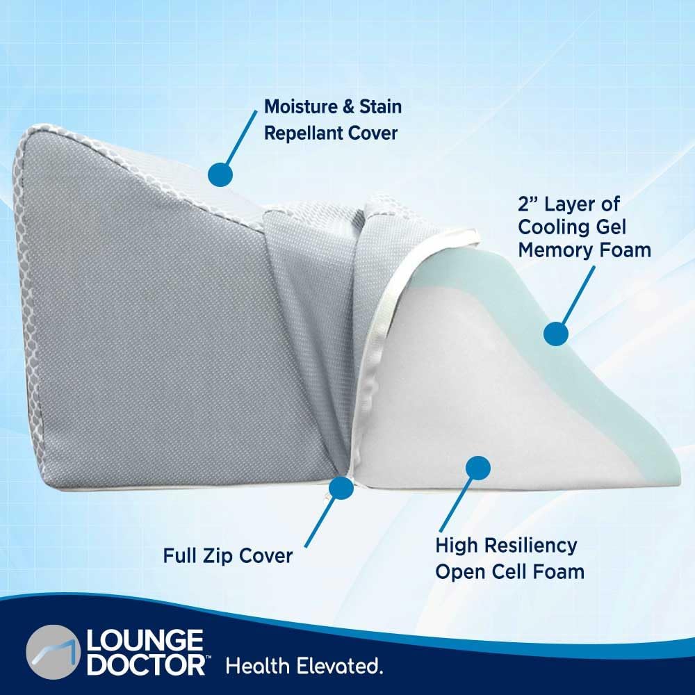 Lounge Doctor Elevating Leg Rest Wedge Pillow - Medium Heather Grey