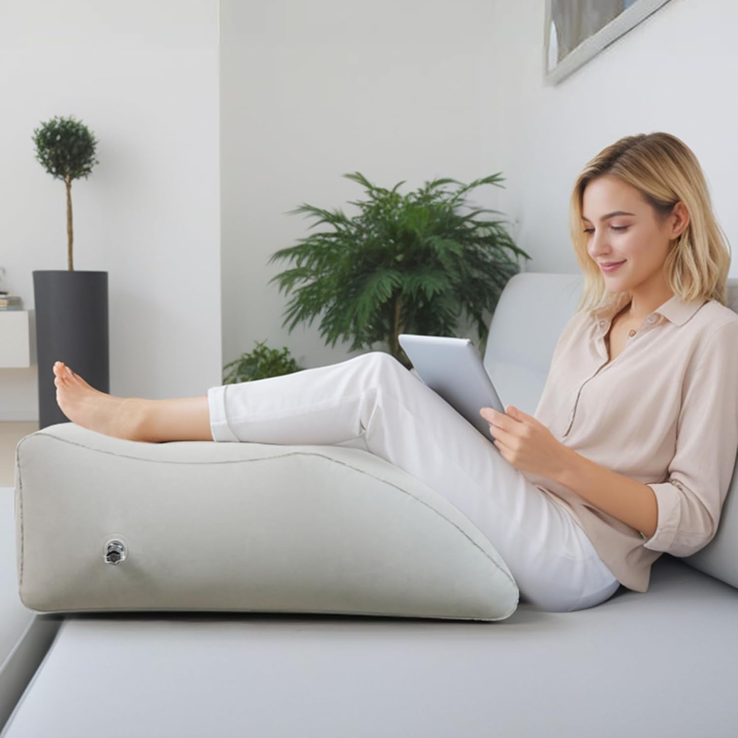 Inflatable Leg Elevation Pillow for Comfort and Swelling Relief