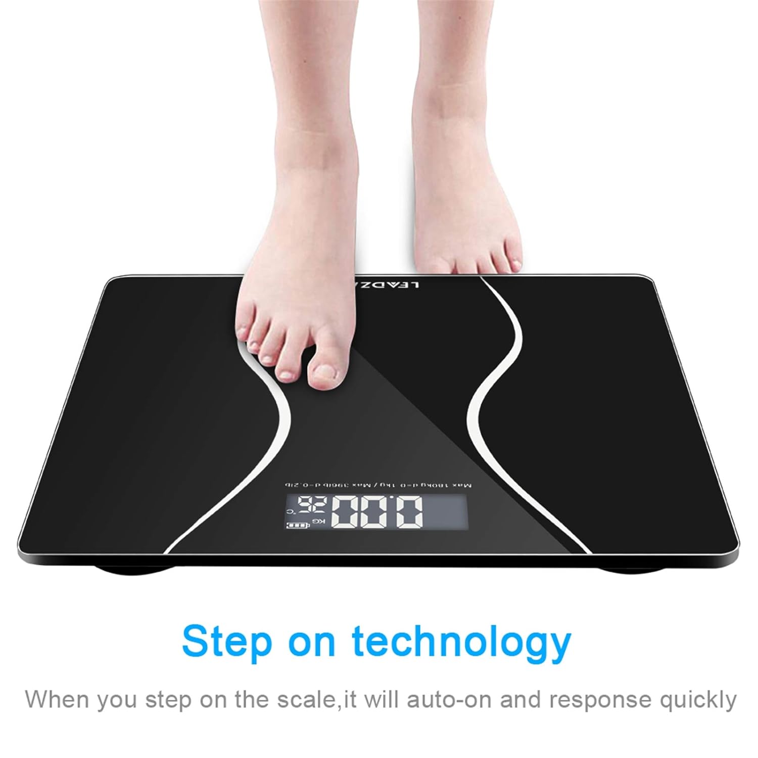 LEADZM 180Kg Slim Waist Digital Scale Black