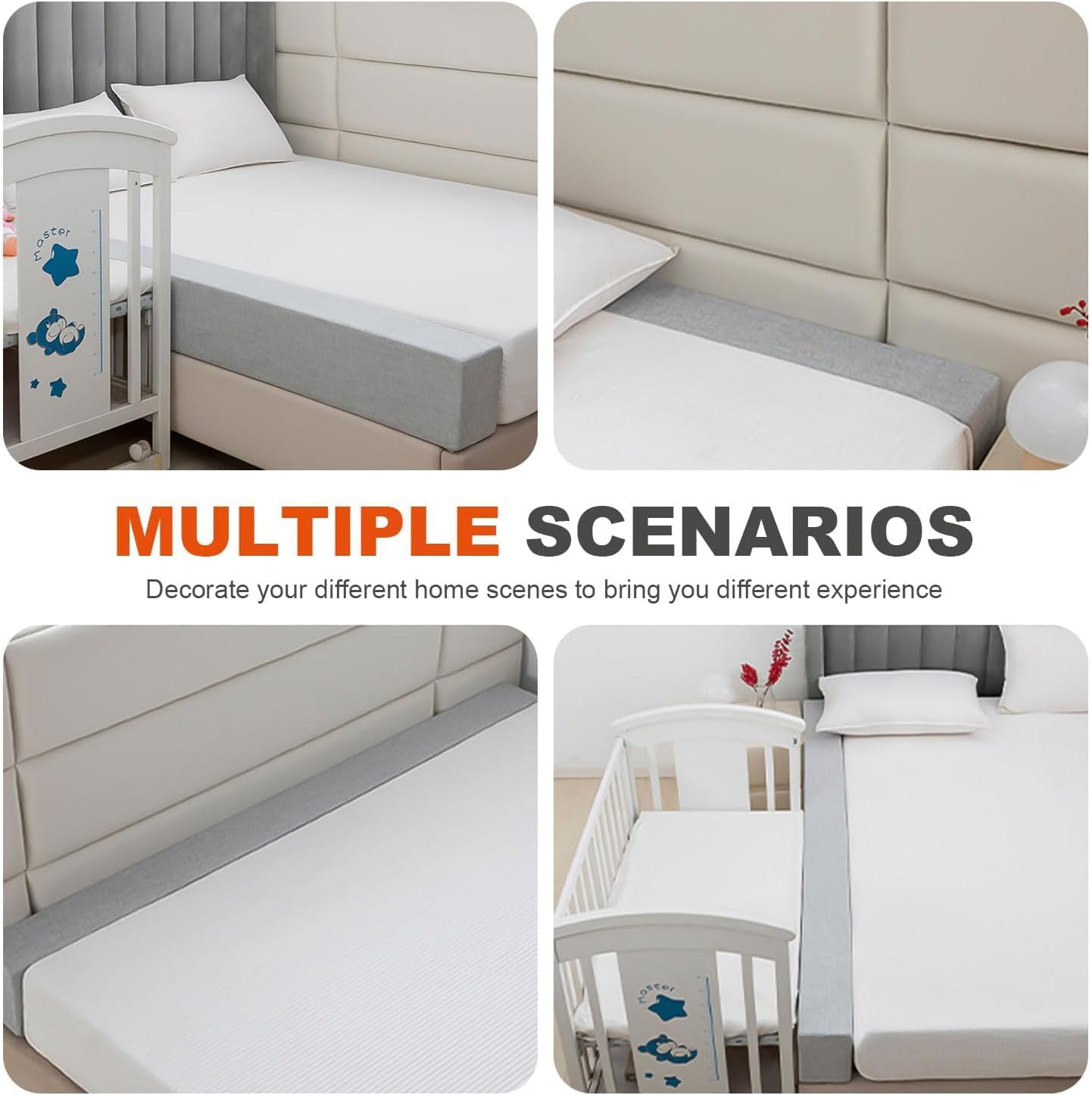 FRZVXCW Bed Gap Filler Custom Wedge Pillow for Crib and Wall Edge