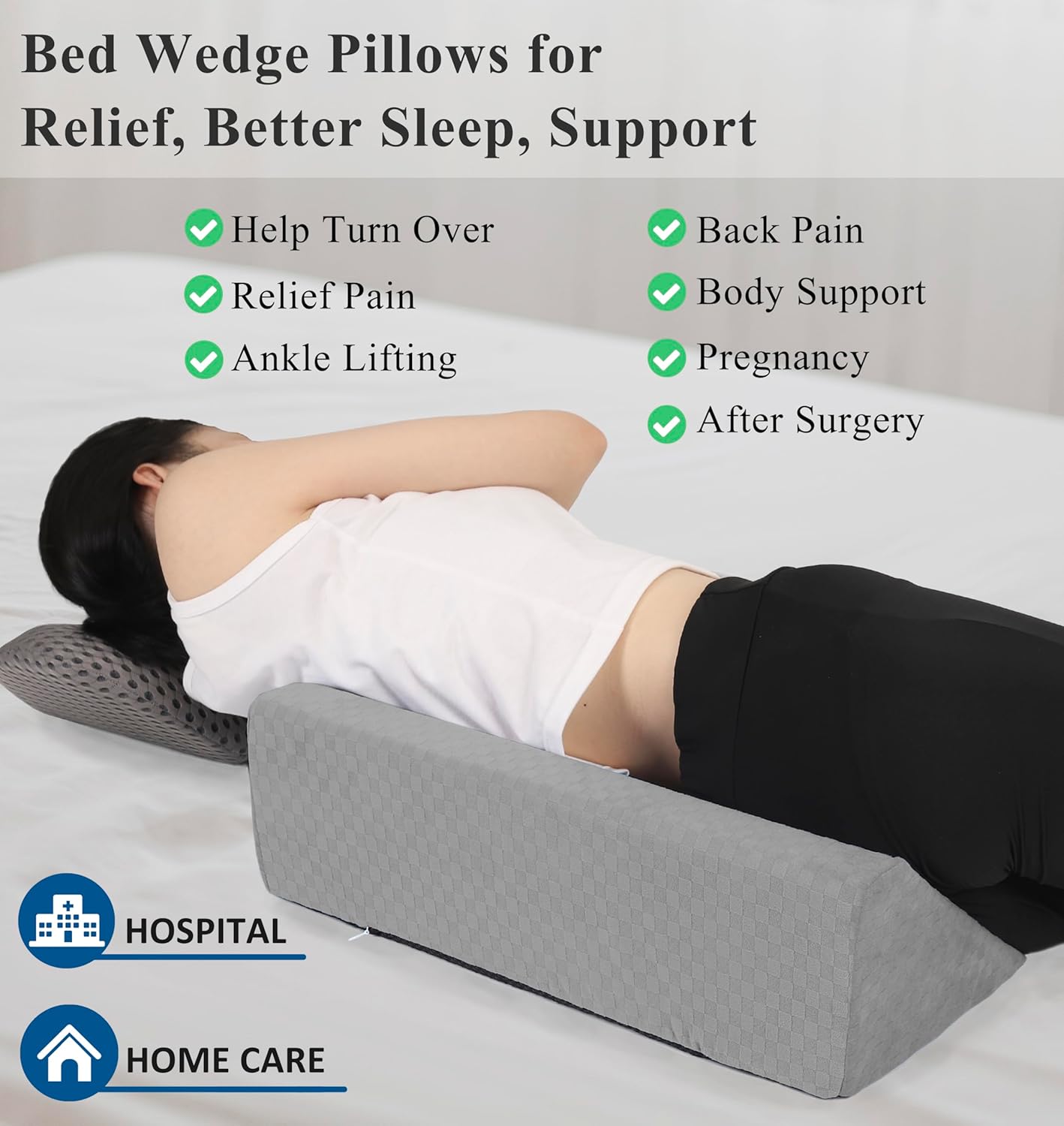 Jacobable Bed Wedge Pillow for Side Sleepers 1
