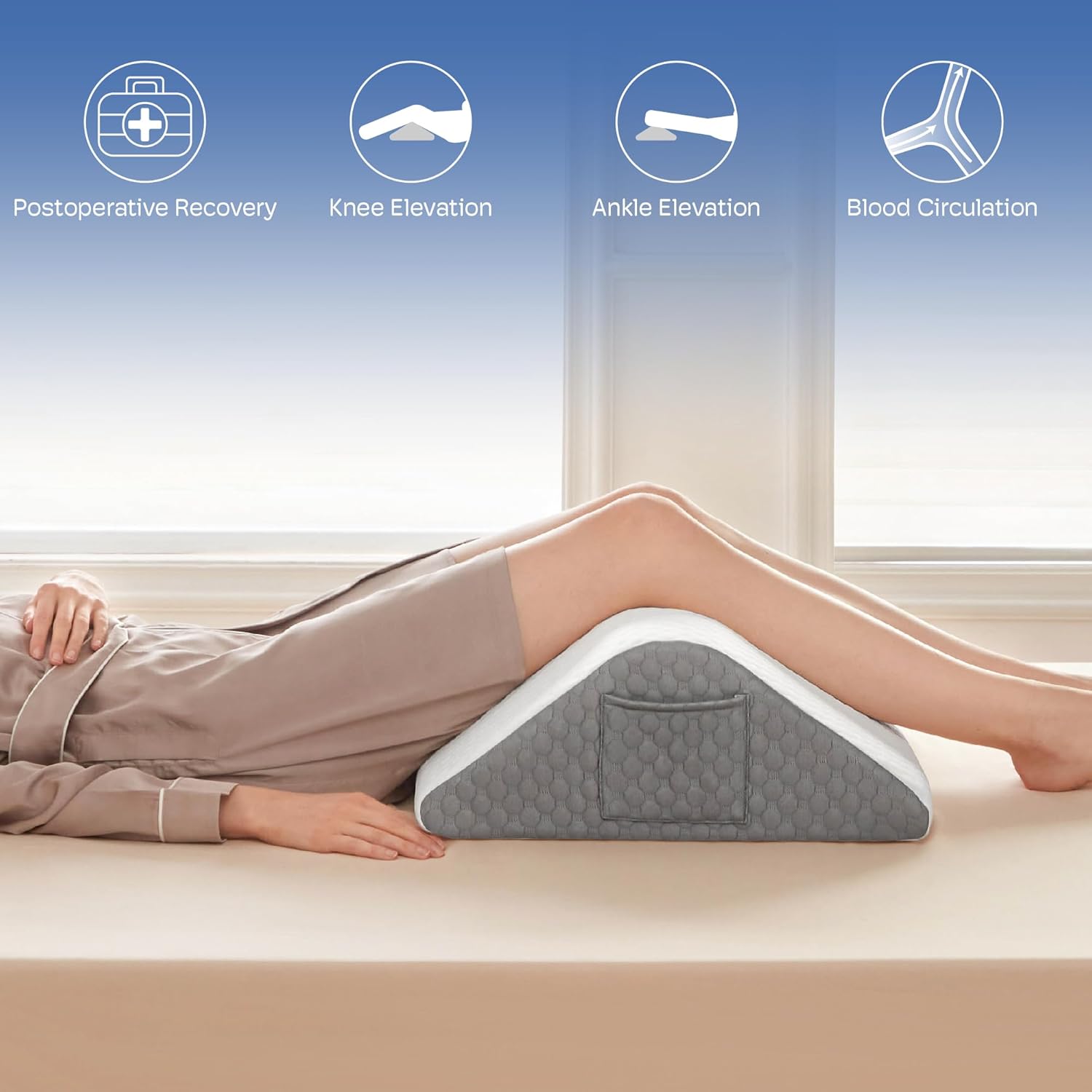 Simpledad Knee Wedge Pillow for Back Pain Relief